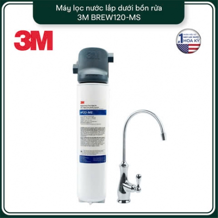 Máy Lọc Nước Lắp Dưới Bổn Rửa 3M BREW120-MS Kèm Vòi 3M